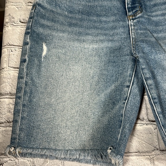 LOFT High Waist Short Bermuda Shorts Lot of 2 pairs size 8 /29 Blue White Denim - Picture 5 of 16